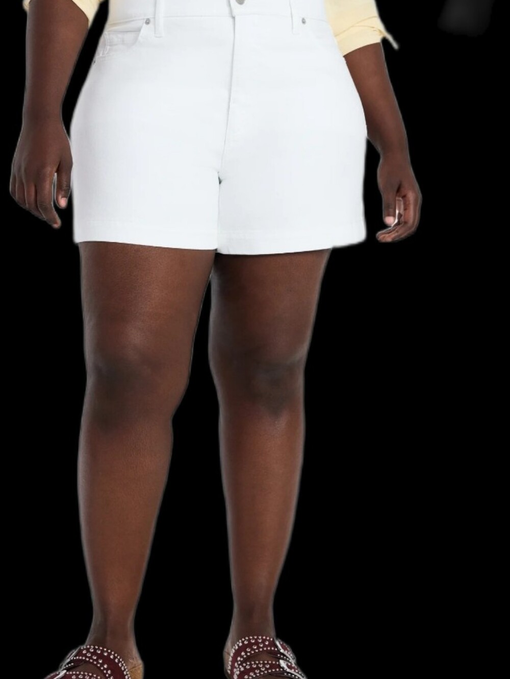 Terra & Sky New Womens White High Rise A-Line Denim Shorts Size 22W Five Pockets
